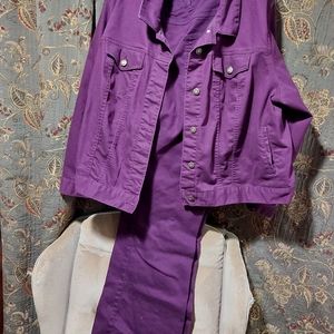 Purple denim, woman within, size28W